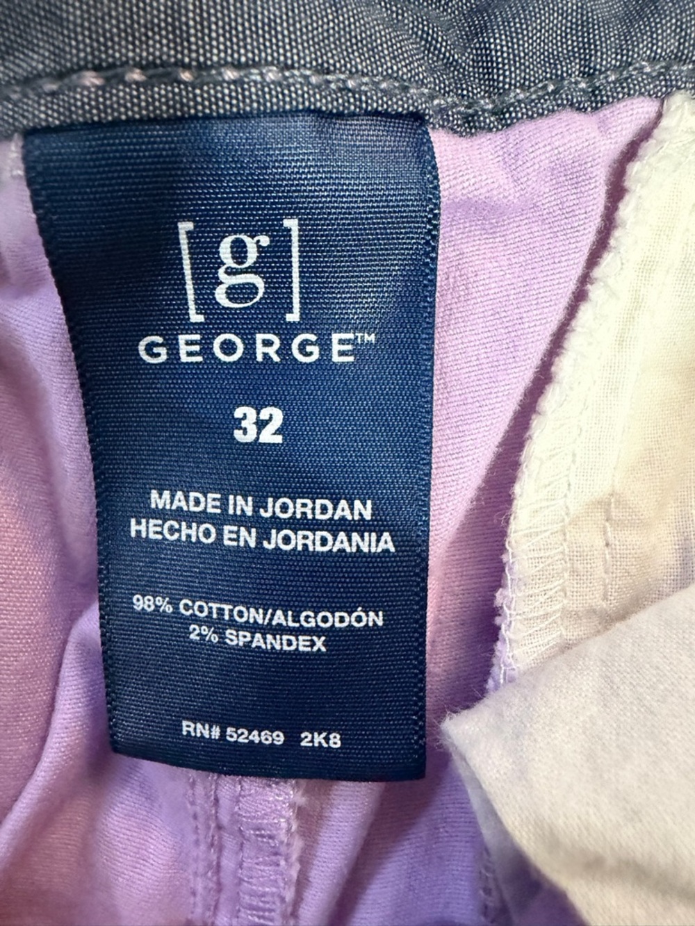 George Men's Chino Shorts Trio - Teal, Lavender, Coral [2 WITH MISSING BUTTONS] - Picture 15 of 15
